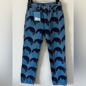 ACNE Studio Blue Log Print Denim in Size 26